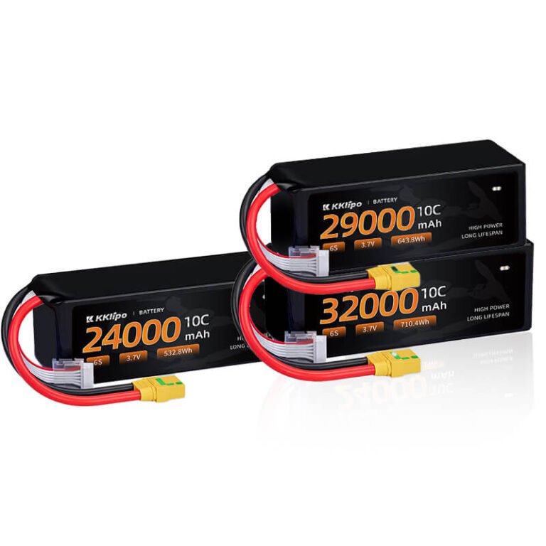 KKLIPO 300Wh/kg Long Endurance High Capacity 24000mAh 6S Drone UAV Solid State LiPo Battery Pack, 3.7V Lithium Ion Battery