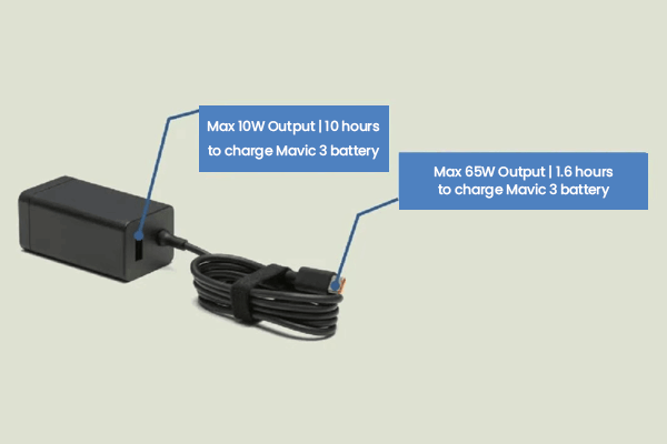 An infographic showing a large battery icon and a small charger icon leading to a long charging time
