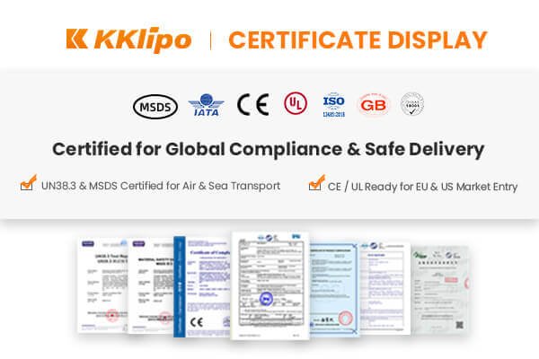 A close-up of a battery label showing CE, UL, and UN38.3 marks clearly displayed.