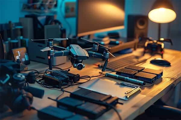 A flight controller interface showing a real-time graph of a drone's power consumption during different maneuvers.