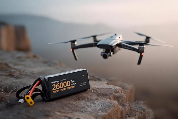 Checking Drone Battery Health A technician inspecting a drone battery with a checklist in the background