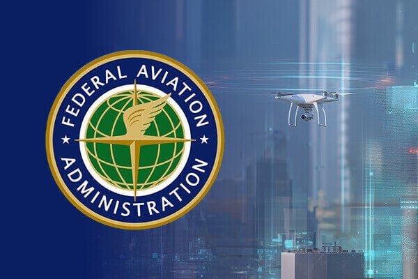 FAA Drone Airspace Monitoring An FAA official looking at a radar screen showing drone flight paths near a city.