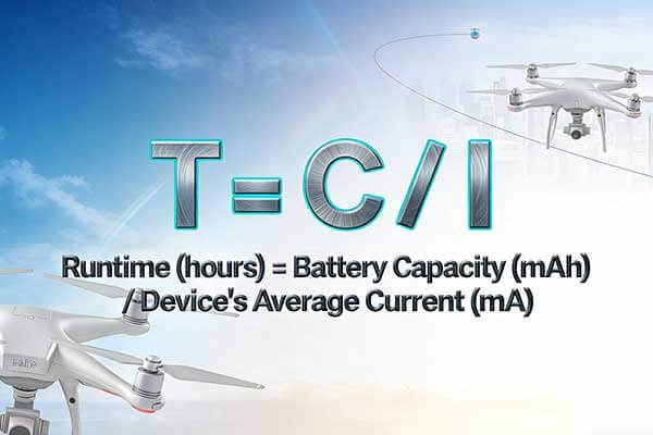A close-up of a battery's label showing its mAh and Wh rating, with a calculator next to it.