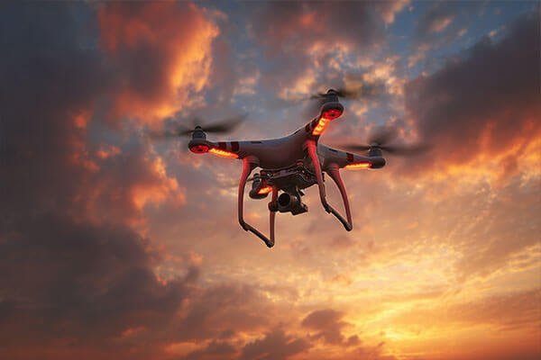 A graph showing the exponential relationship between drone weight and power consumption required for hover