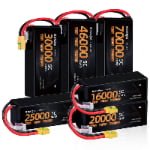 Full 18S battery series by KKLIPO, featuring 16000, 20000, 25000, 30000, 46000, and 70000 mAh capacities with 480Wh/kg technology.