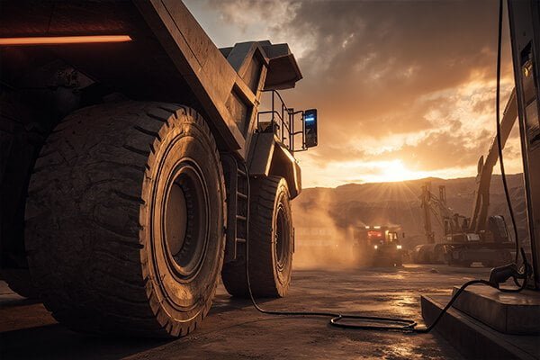 An image of a large battery bank for solar energy storage or an electric bus