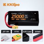 25000mAh 6S LiHv 22.8V UAV Battery with XT90S Anti-spark Plug and Solid Case Protection